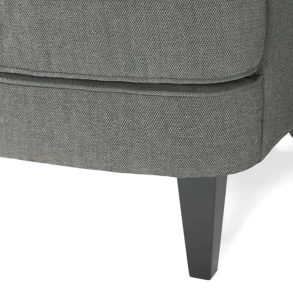 Contemporary Grey Fabric Club Chair and Ottoman Set | Plush Cushioned Armchair with Matching Ottoman – Modern Living Room Next Gen Luxe Solutions