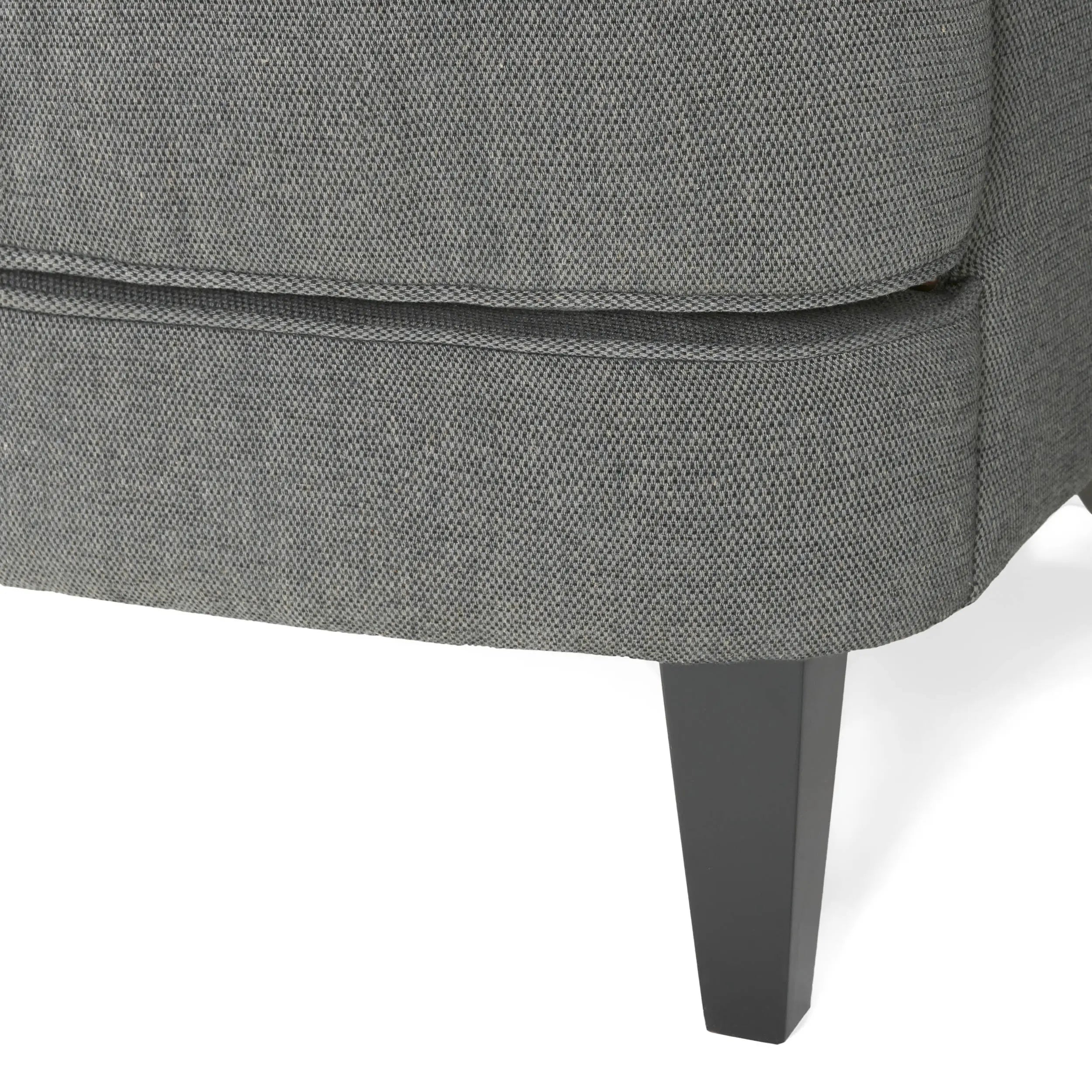 Contemporary Grey Fabric Club Chair and Ottoman Set | Plush Cushioned Armchair with Matching Ottoman – Modern Living Room Next Gen Luxe Solutions