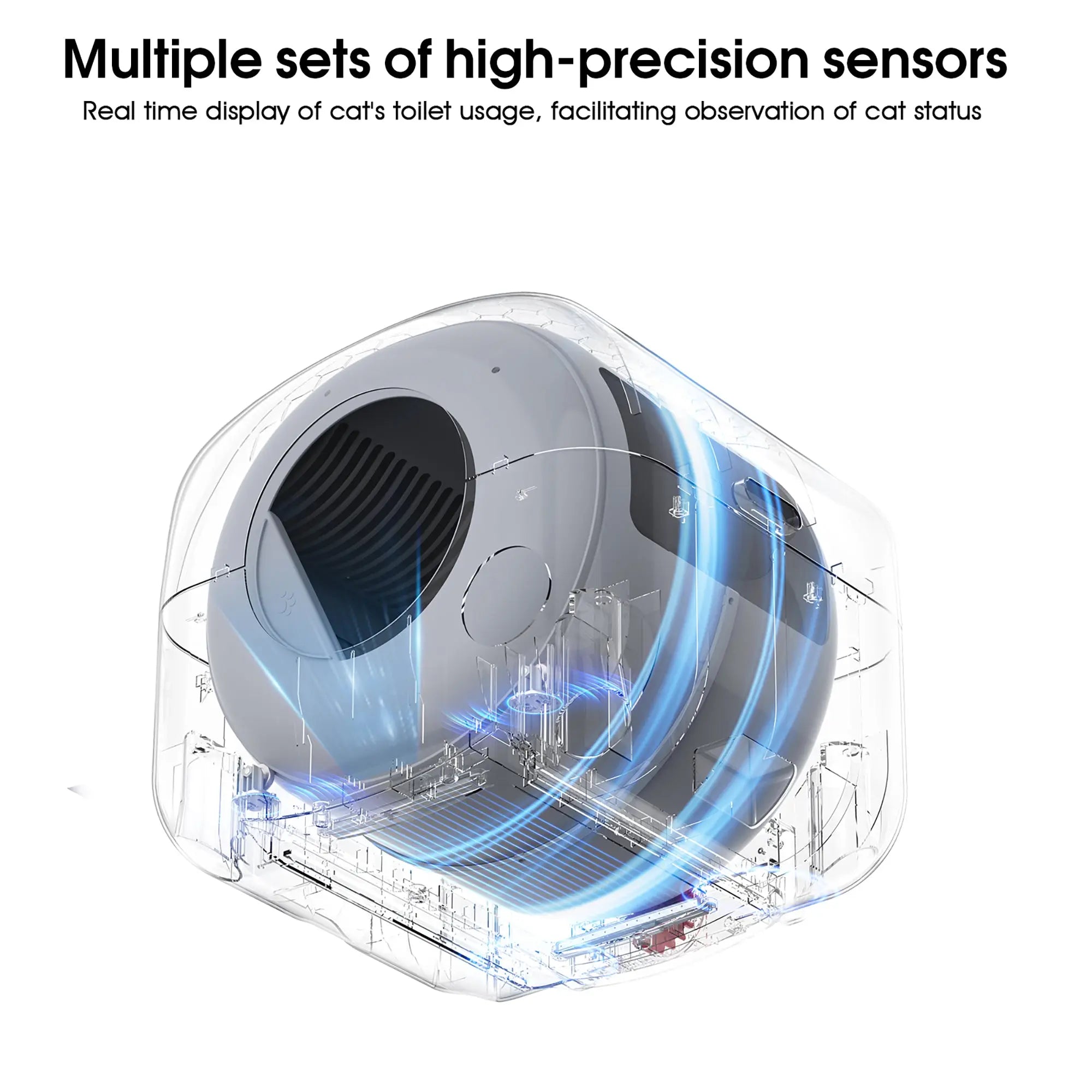 Automatic Smart Cat Litter Box, Large Capacity Self-Cleaning Litter Box with Infrared/Gravity/Ambient Light Function(Model B) Next Gen Luxe Solutions