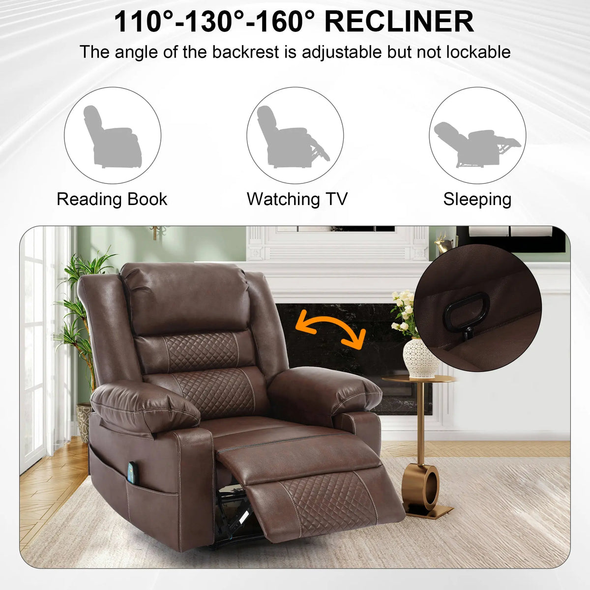 Breathable Leather Massage Recliner Chair Manual Living Room Reclining Sofa Next Gen Luxe Solutions