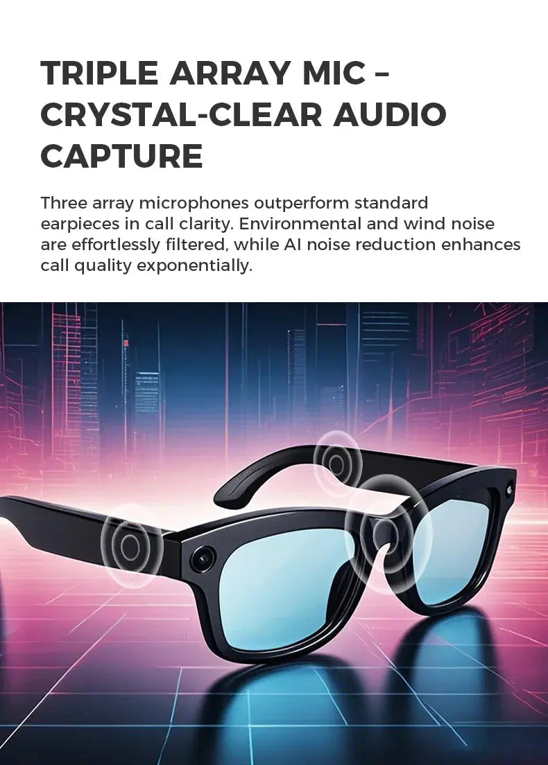 AI Smart Glasses | Bluetooth, 5MP Camera, Voice Assistant & Real-Time Translation Next Gen Luxe Solutions
