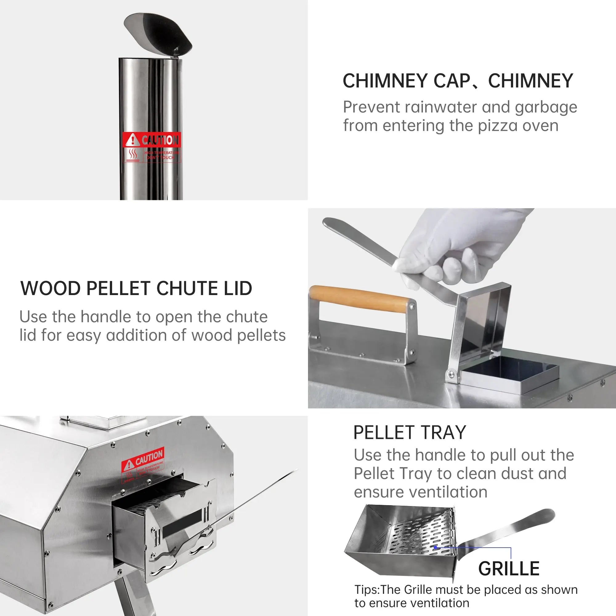 Stainless Steel Pizza Oven Outdoor 12" Automatic Rotatable Pizza Ovens Portable Wood Fired Pizza Oven Pizza Maker with Timer Next Gen Luxe Solutions