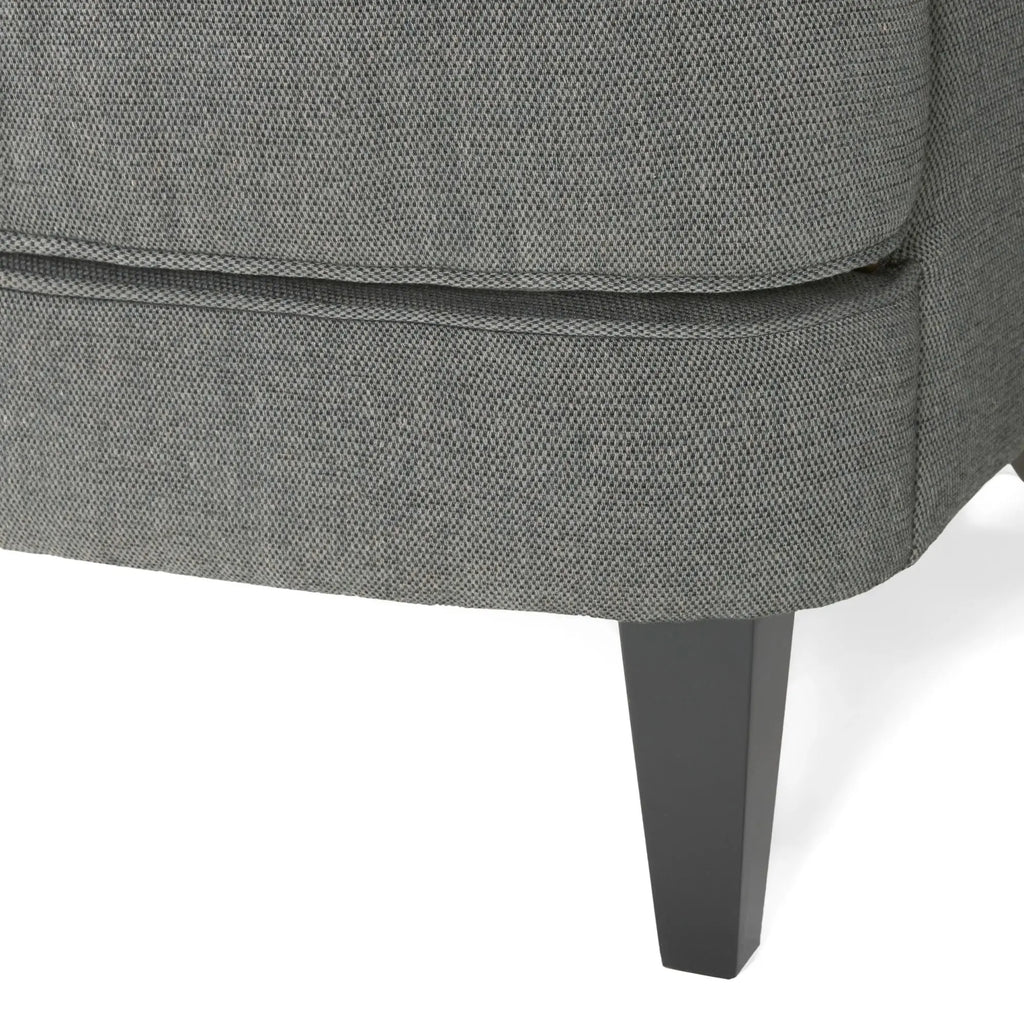 Contemporary Grey Fabric Club Chair and Ottoman Set | Plush Cushioned Armchair with Matching Ottoman – Modern Living Room Next Gen Luxe Solutions