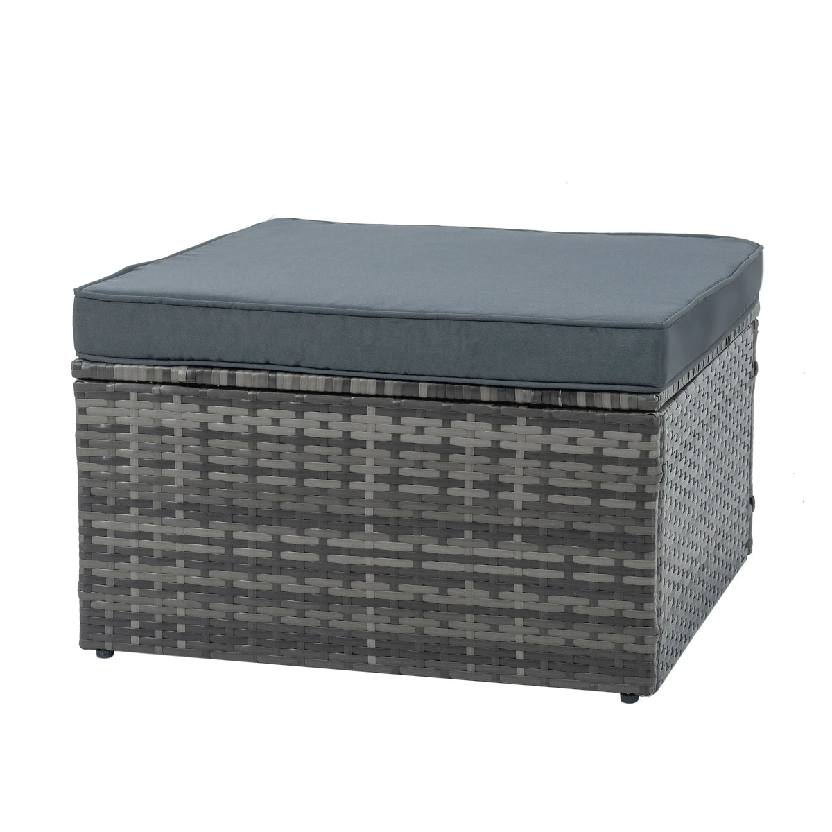 5-Piece Outdoor PE Wicker Patio Furniture Set | Sofa, 3 Ottomans & Lift-Top Coffee Table Next Gen Luxe Solutions