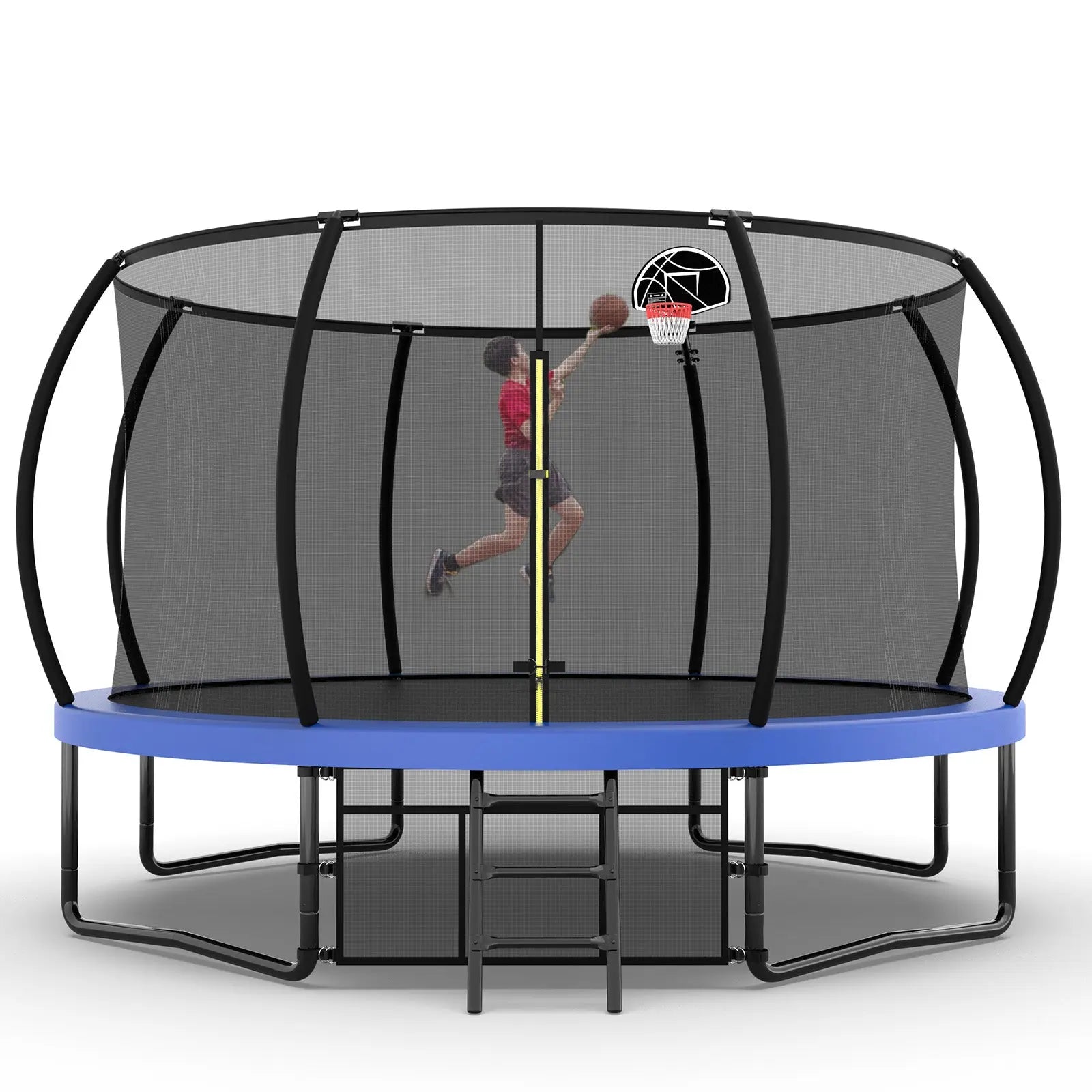 12FT Recreational Kids Trampoline with Safety Enclosure Net & Ladder – Outdoor Next Gen Luxe Solutions