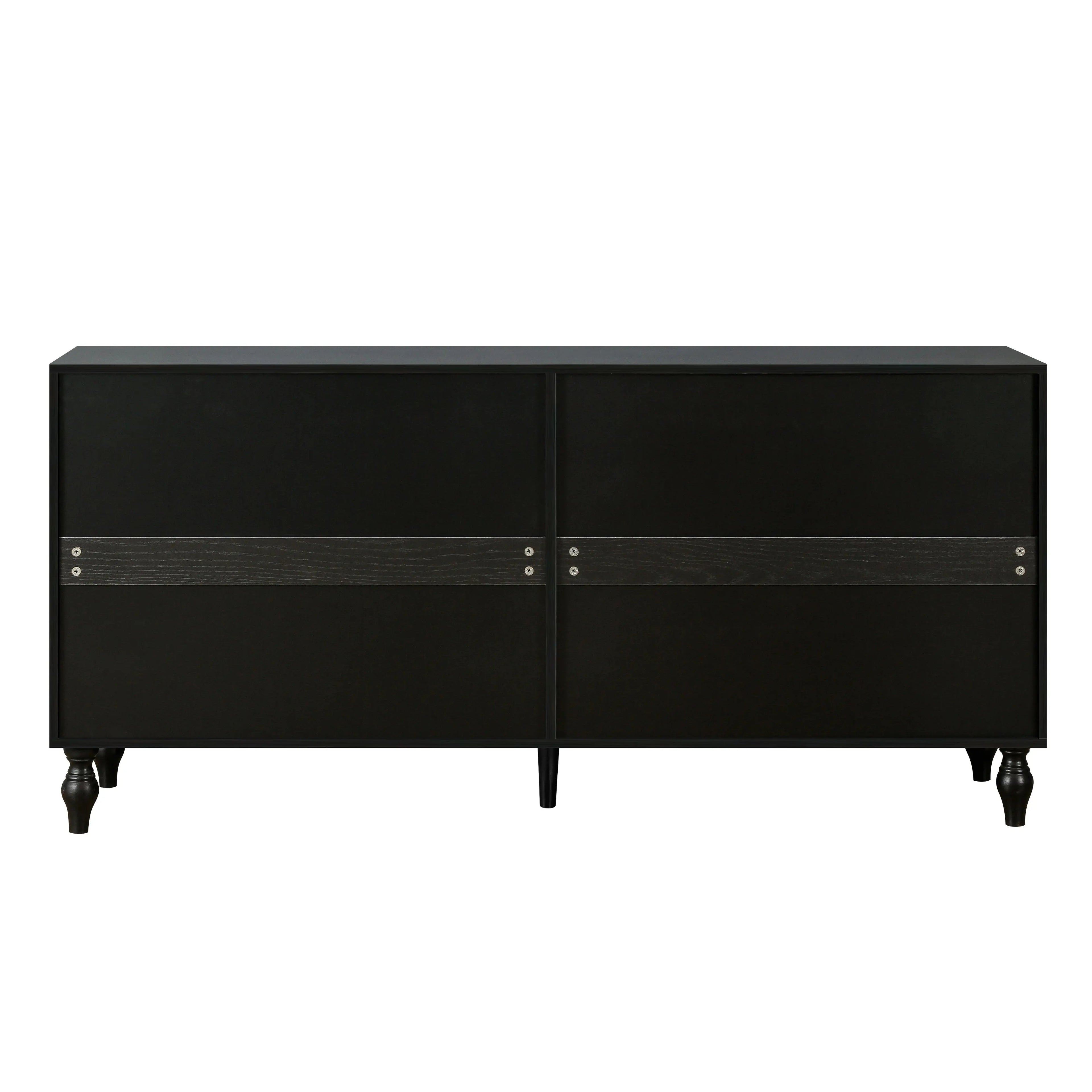 Vintage White Faceted Carved Cabinet – Black Frame TV Stand, Sideboard & Accent Cabinet Next Gen Luxe Solutions