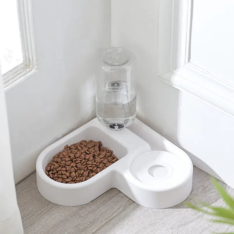 Space-Saving Anti-Tip Pet Bowl with Automatic Water Dispenser – Wet Mouth Prevention for Cats & Pets Next Gen Luxe Solutions