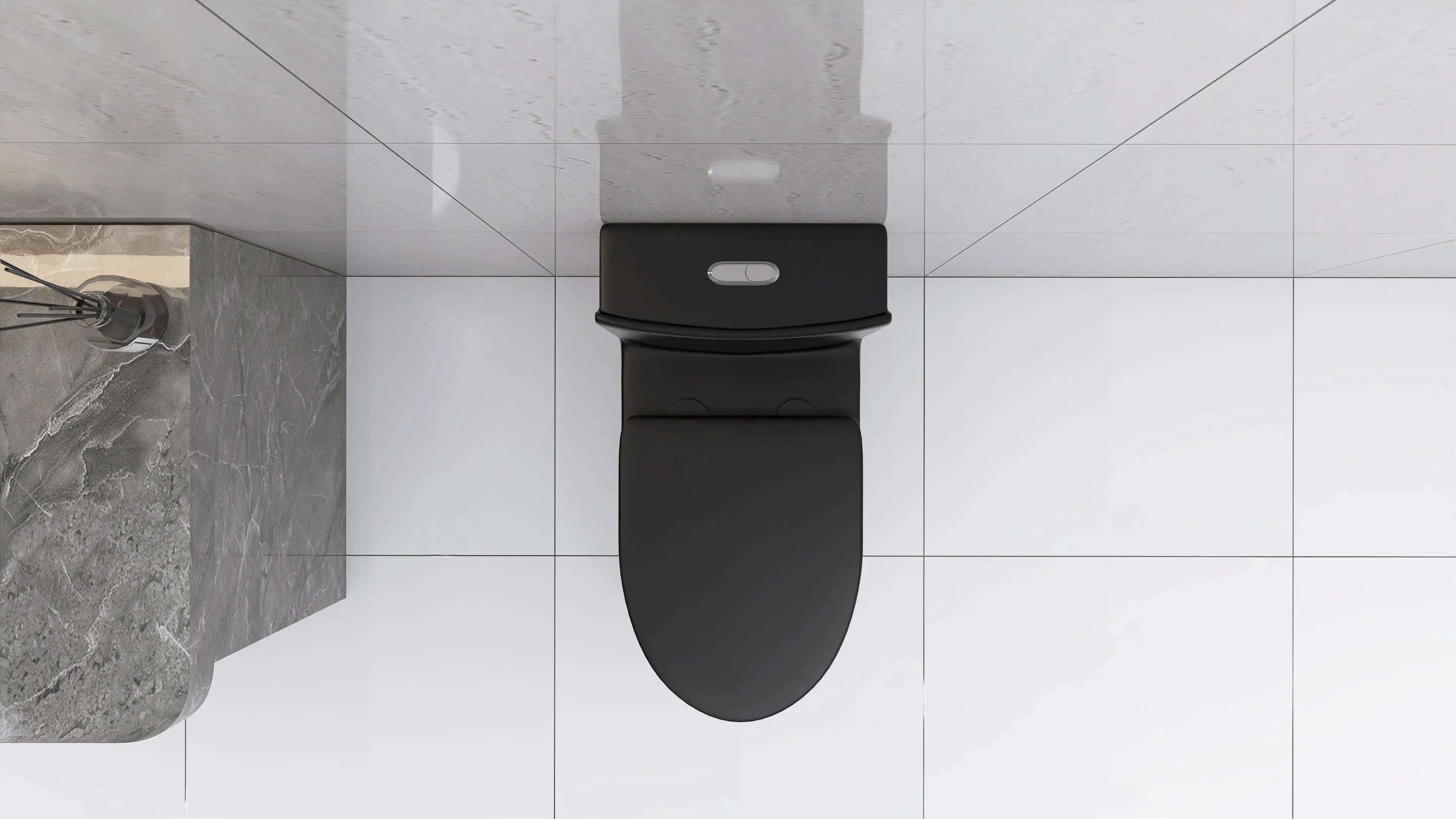 Matte Black Elongated One Piece Toilet Dual Flush 1.1/1.6 GPF Water Saving Map 1000g Next Gen Luxe Solutions