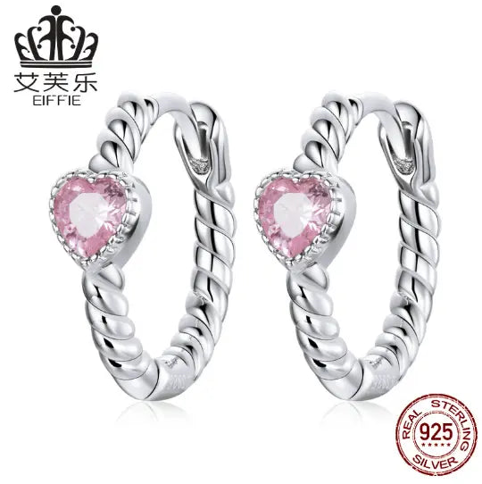 S925 Platinum Plated Heart Zircon Earrings Next Gen Luxe Solutions