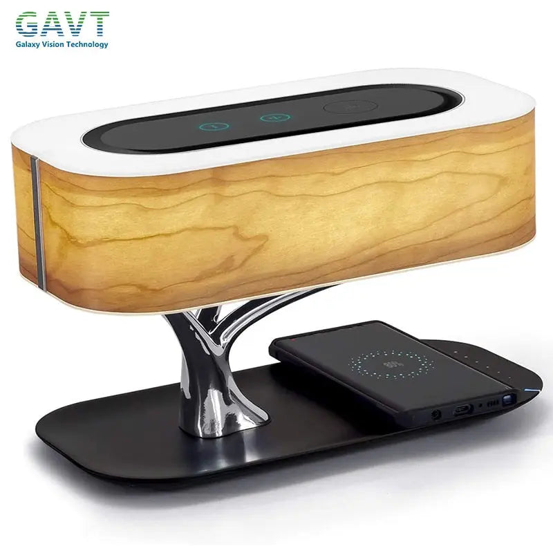 Modern Tree LED Table Lamp | Dimmable, Bluetooth Speaker & Wireless Phone Charger Next Gen Luxe Solutions