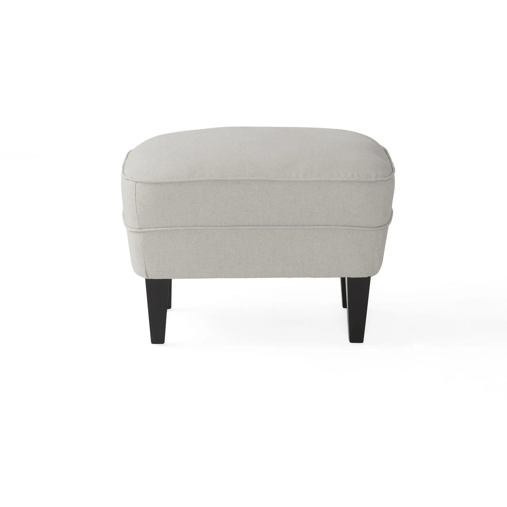 Contemporary Light Gray Fabric Club Chair & Ottoman Set | Upholstered Armchair with Matching Ottoman, 300 lb Capacity – Modern Living Room Next Gen Luxe Solutions