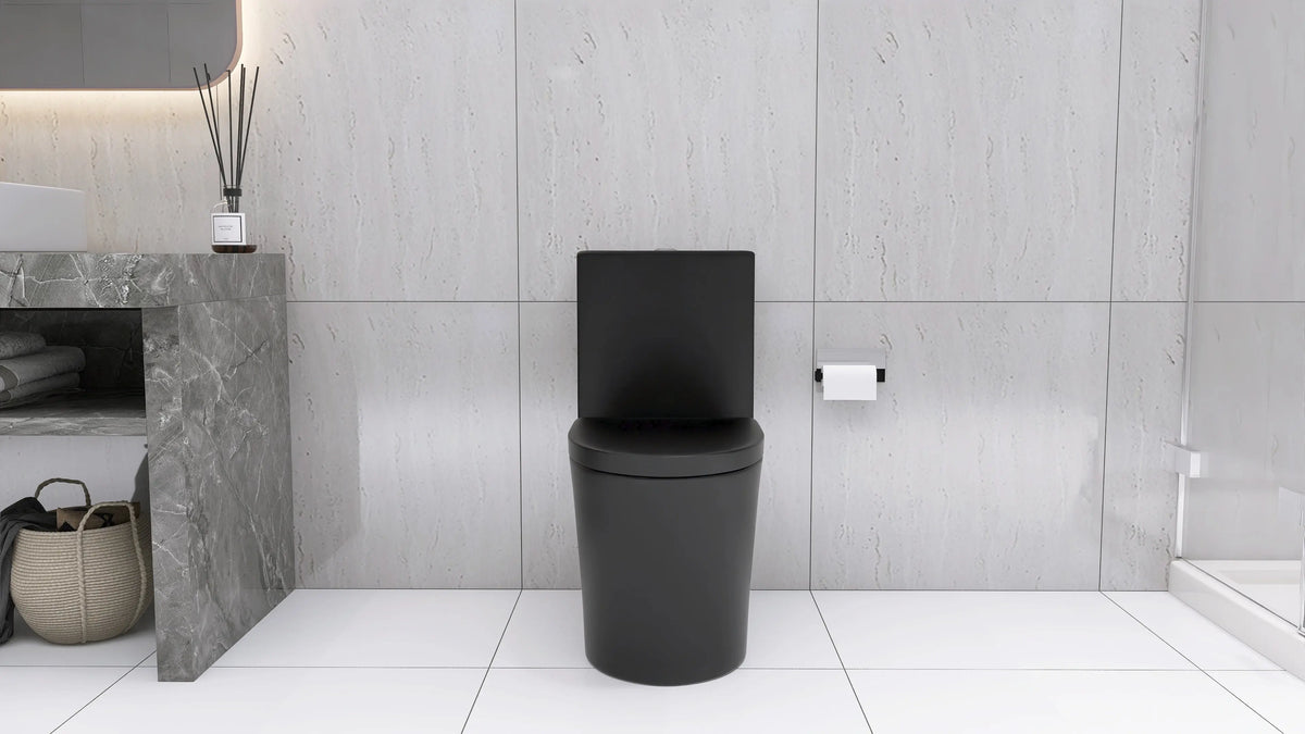 Matte Black Elongated One Piece Toilet Dual Flush 1.1/1.6 GPF Water Saving Map 1000g Next Gen Luxe Solutions