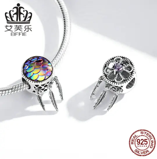 S925 Sterling Silver Dream Catcher Fish Scale Charm Bead Next Gen Luxe Solutions