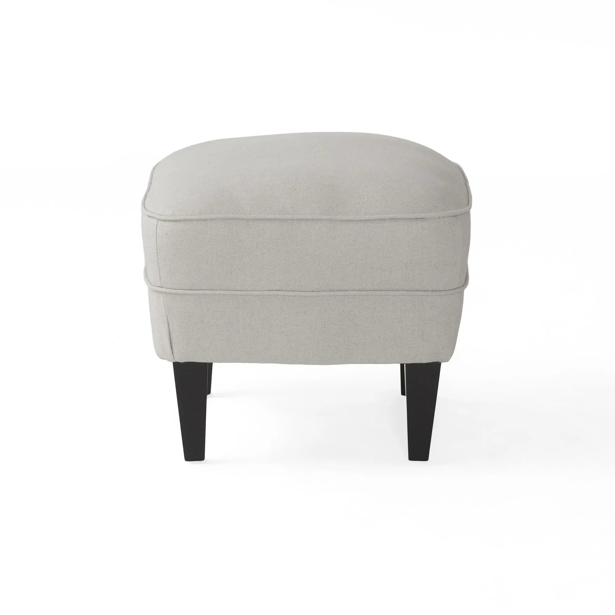 Contemporary Light Gray Fabric Club Chair & Ottoman Set | Upholstered Armchair with Matching Ottoman, 300 lb Capacity – Modern Living Room Next Gen Luxe Solutions