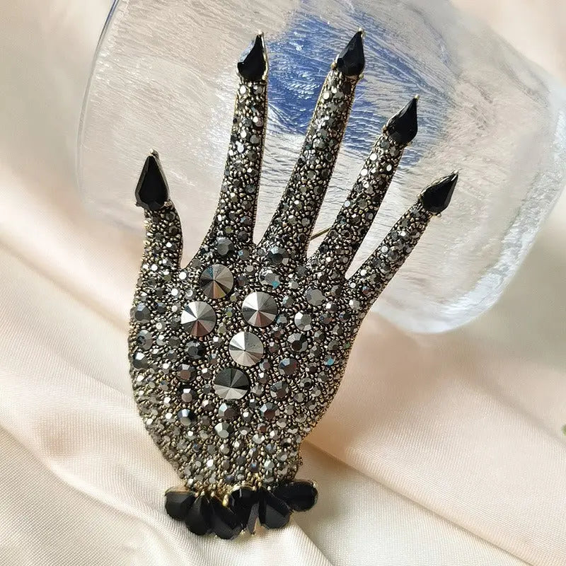 Crystal Palm Brooch – Bold Statement Chest Pin Next Gen Luxe Solutions