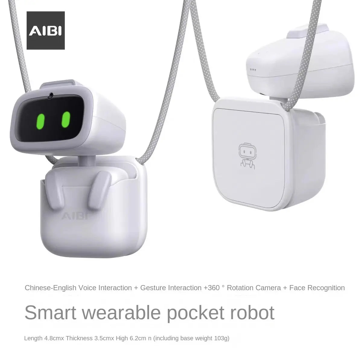 AiBi Smart Pocket Robot | AI Desktop Companion Pet with Bilingual Conversation (Chinese & English), Type-C Charging, 350mAh Battery Next Gen Luxe Solutions