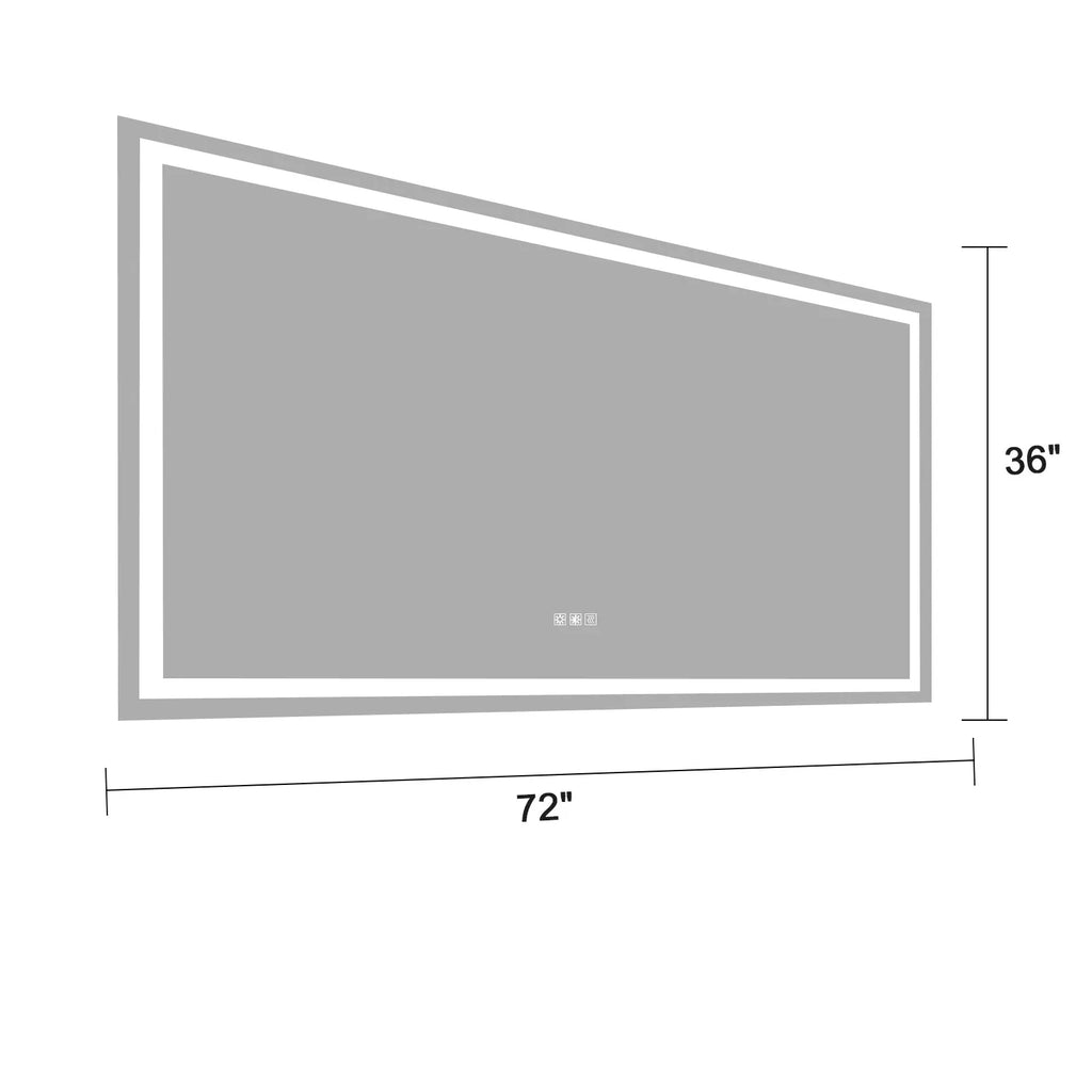 72" x 36" LED Bathroom Vanity Mirror with Anti-Fog & Dimming – Lighted Wall Mirror Next Gen Luxe Solutions