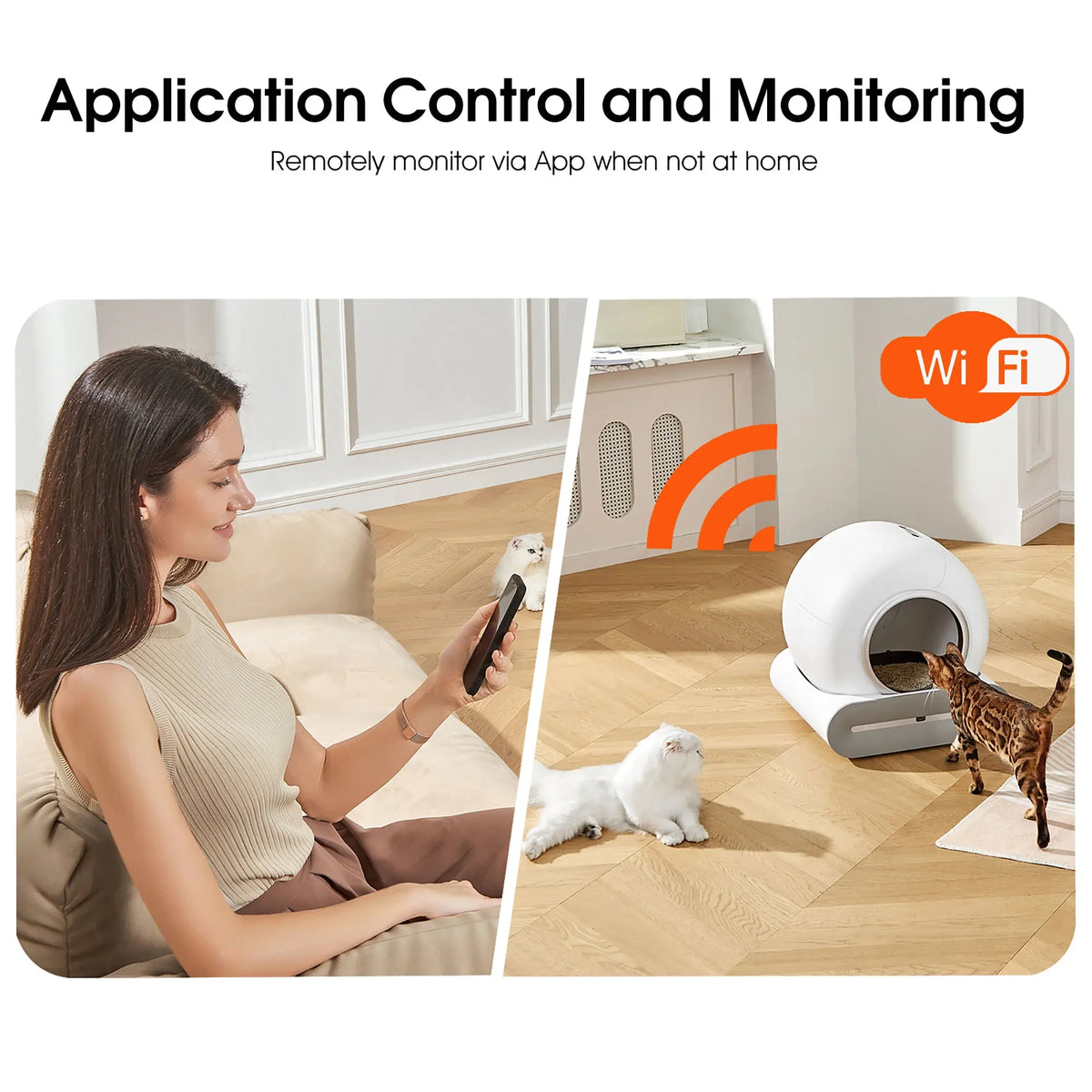 Self-Cleaning Cat Litter Box – Auto Scooping, Odor Removal, WiFi App Control | 65L Capacity Next Gen Luxe Solutions