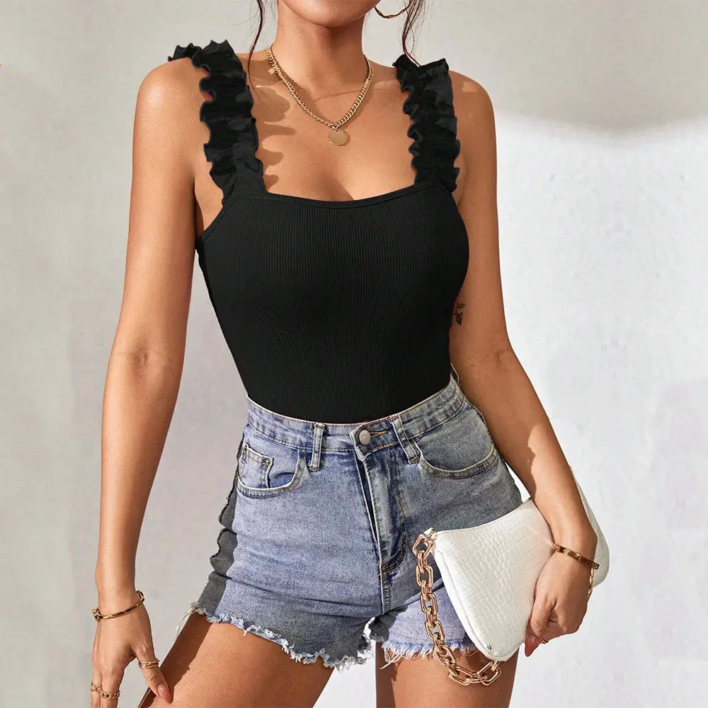 Women's Sleeveless Strapless Knit Bodysuit | Solid Color, Mid Waist, Medium Stretch – Black, Rose Red, Dark Brown, S–XL Next Gen Luxe Solutions