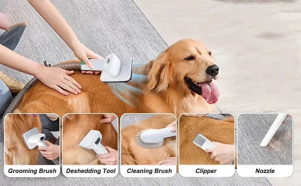 7-in-1 Pet Grooming Vacuum Kit – Dog Clippers with High Suction, Low Noise & Hair Remover Next Gen Luxe Solutions