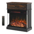 25 inch Stand Side Table with 3-Sided glass Electric Fireplace Next Gen Luxe Solutions