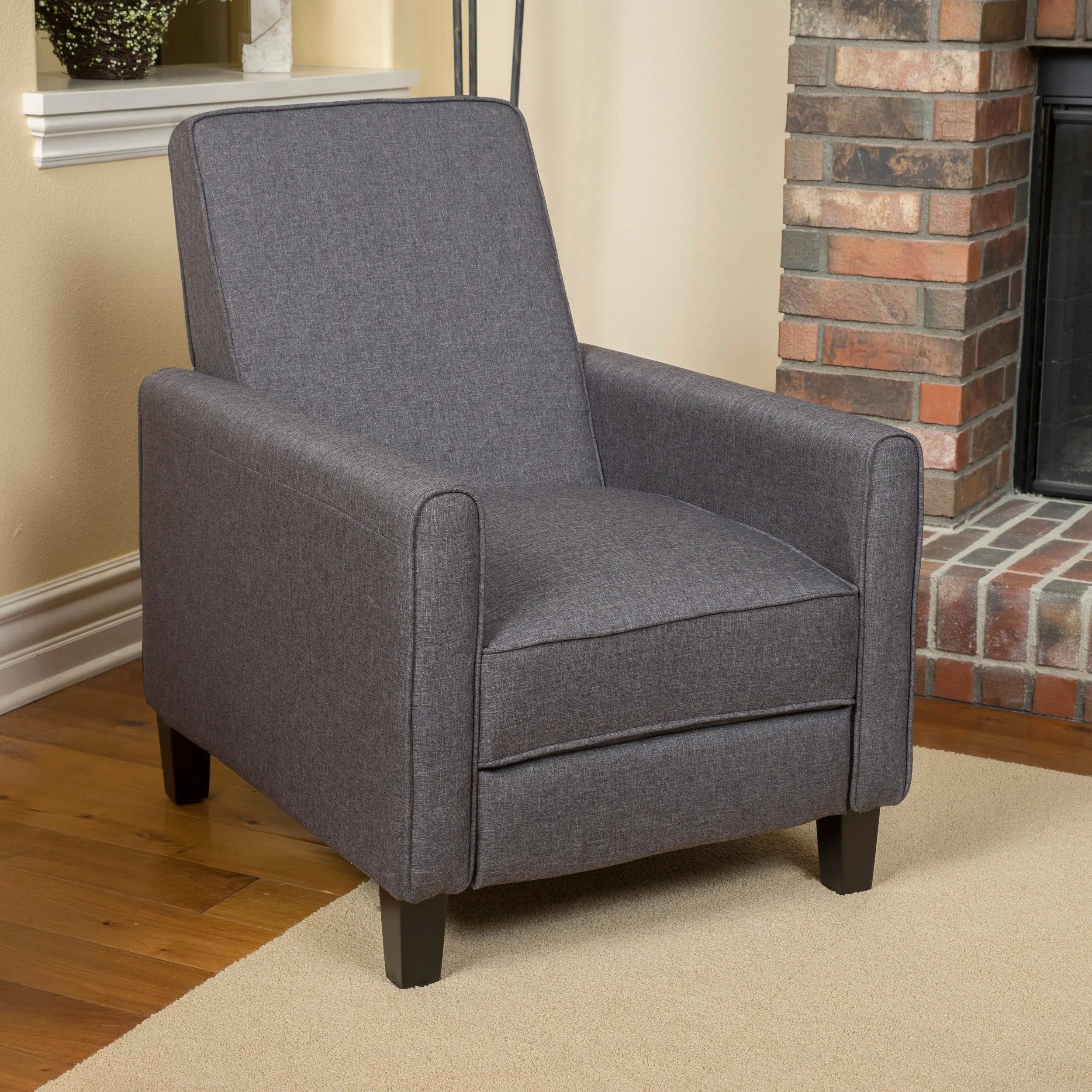 Smoke Fabric Push-Back Chair – Elegant Accent Chair for Home Décor Next Gen Luxe Solutions