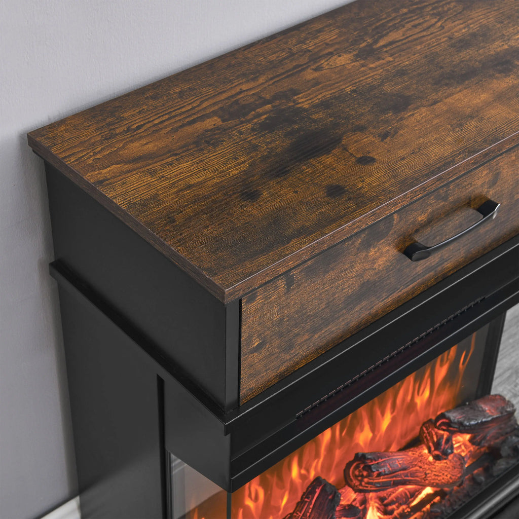 25 inch Stand Side Table with 3-Sided glass Electric Fireplace Next Gen Luxe Solutions