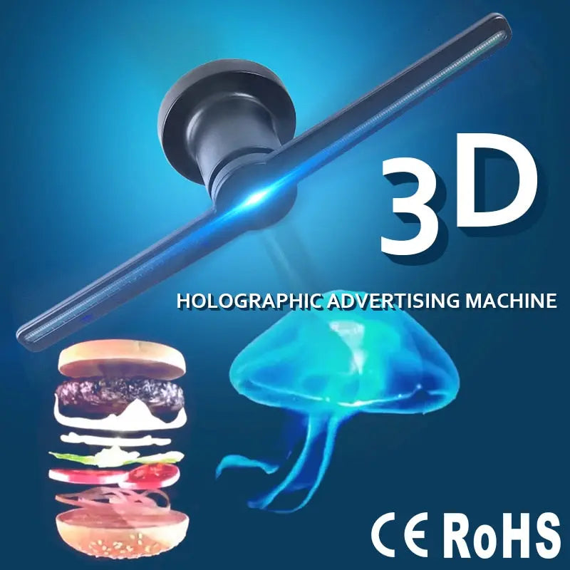 3D Hologram LED Fan Display | Holographic Advertising Projector with Remote & 8G Card Next Gen Luxe Solutions