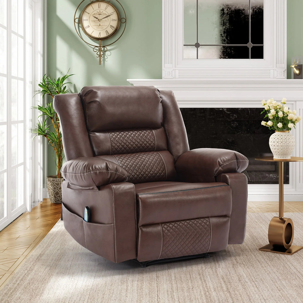 Breathable Leather Massage Recliner Chair Manual Living Room Reclining Sofa Next Gen Luxe Solutions