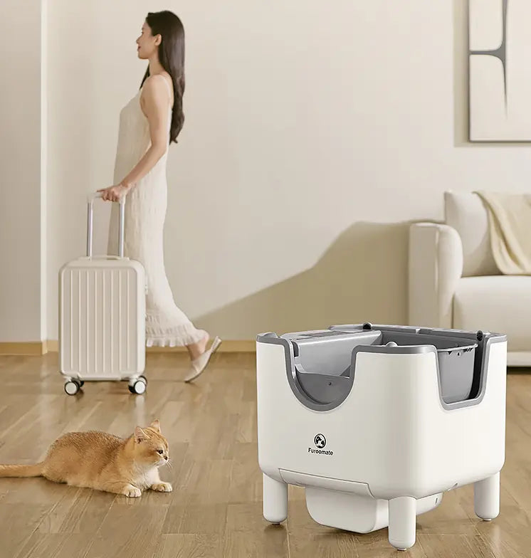 Smart Cat Litter Box – Extra Large Fully Automatic Self-Cleaning Open-Style Cat Toilet Next Gen Luxe Solutions