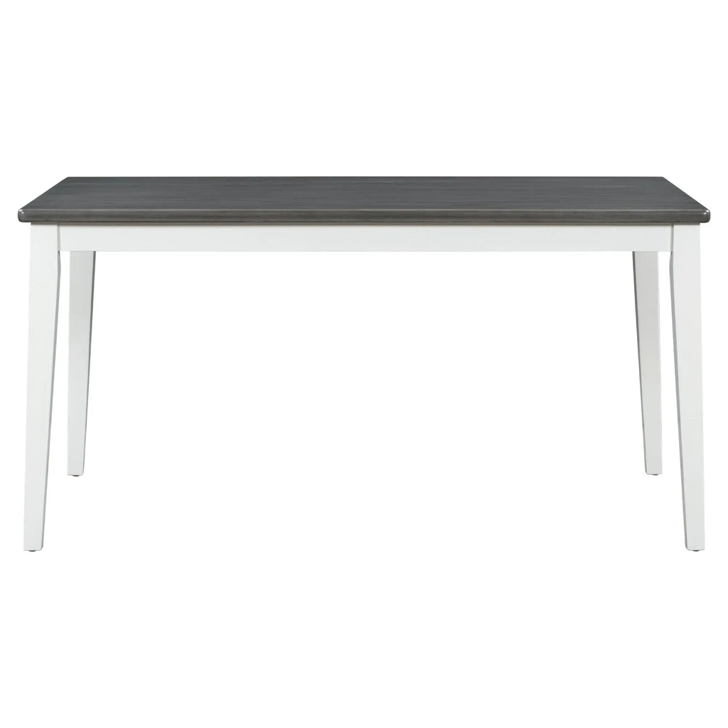 TREXM 6-Piece Classic Dining Set – Table, 4 Upholstered Chairs & Bench (White+Gray) Next Gen Luxe Solutions