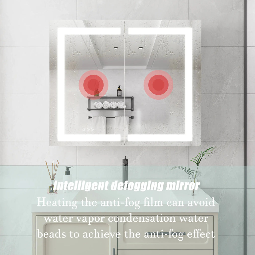 36 x 30 Inch LED Medicine Cabinet | Anti-Fog, Dimmable, Recessed or Surface Mount, Double Door Bathroom Cabinet with Touch Switch Next Gen Luxe Solutions