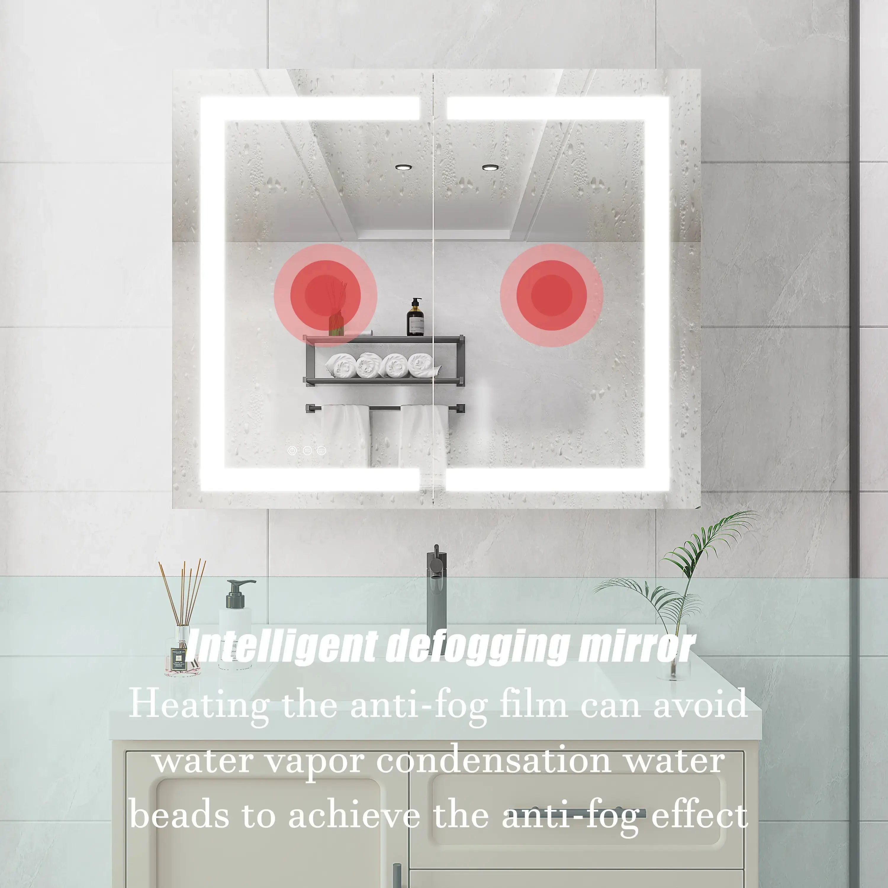 36 x 30 Inch LED Medicine Cabinet | Anti-Fog, Dimmable, Recessed or Surface Mount, Double Door Bathroom Cabinet with Touch Switch Next Gen Luxe Solutions