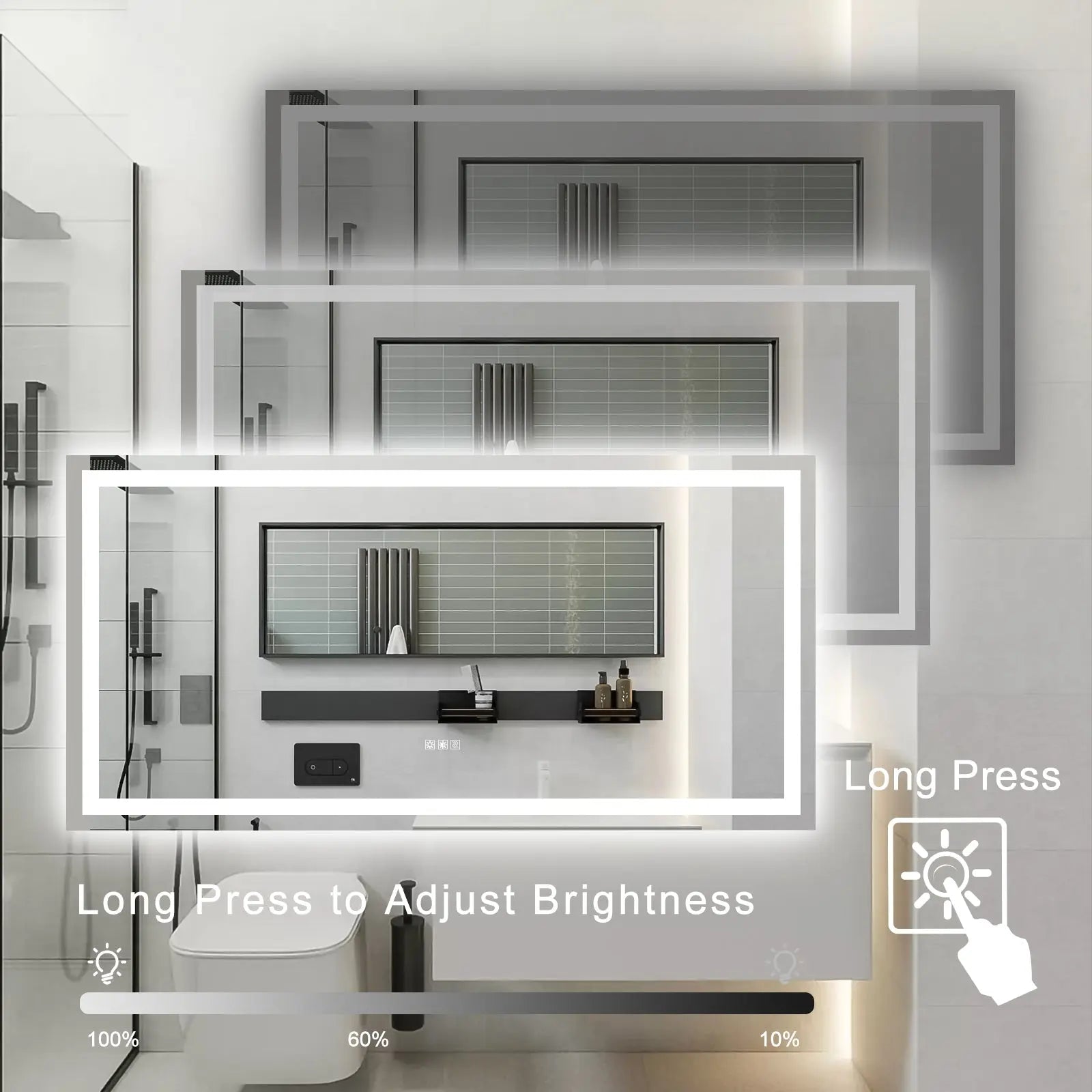72" x 36" LED Bathroom Vanity Mirror with Anti-Fog & Dimming – Lighted Wall Mirror Next Gen Luxe Solutions