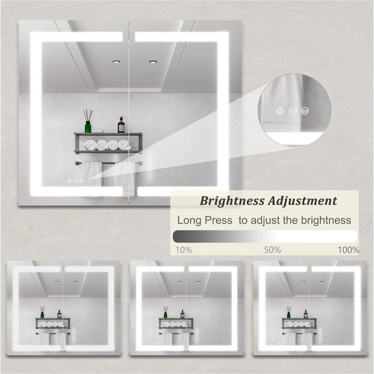 36 x 30 Inch LED Medicine Cabinet | Anti-Fog, Dimmable, Recessed or Surface Mount, Double Door Bathroom Cabinet with Touch Switch Next Gen Luxe Solutions