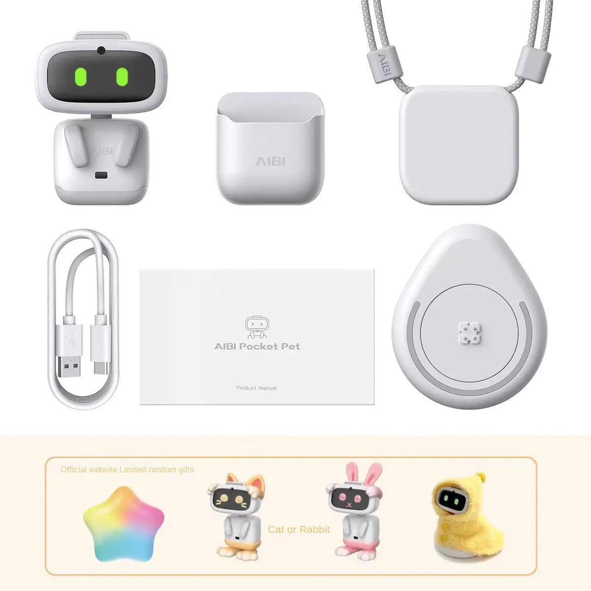 AiBi Smart Pocket Robot | AI Desktop Companion Pet with Bilingual Conversation (Chinese & English), Type-C Charging, 350mAh Battery Next Gen Luxe Solutions