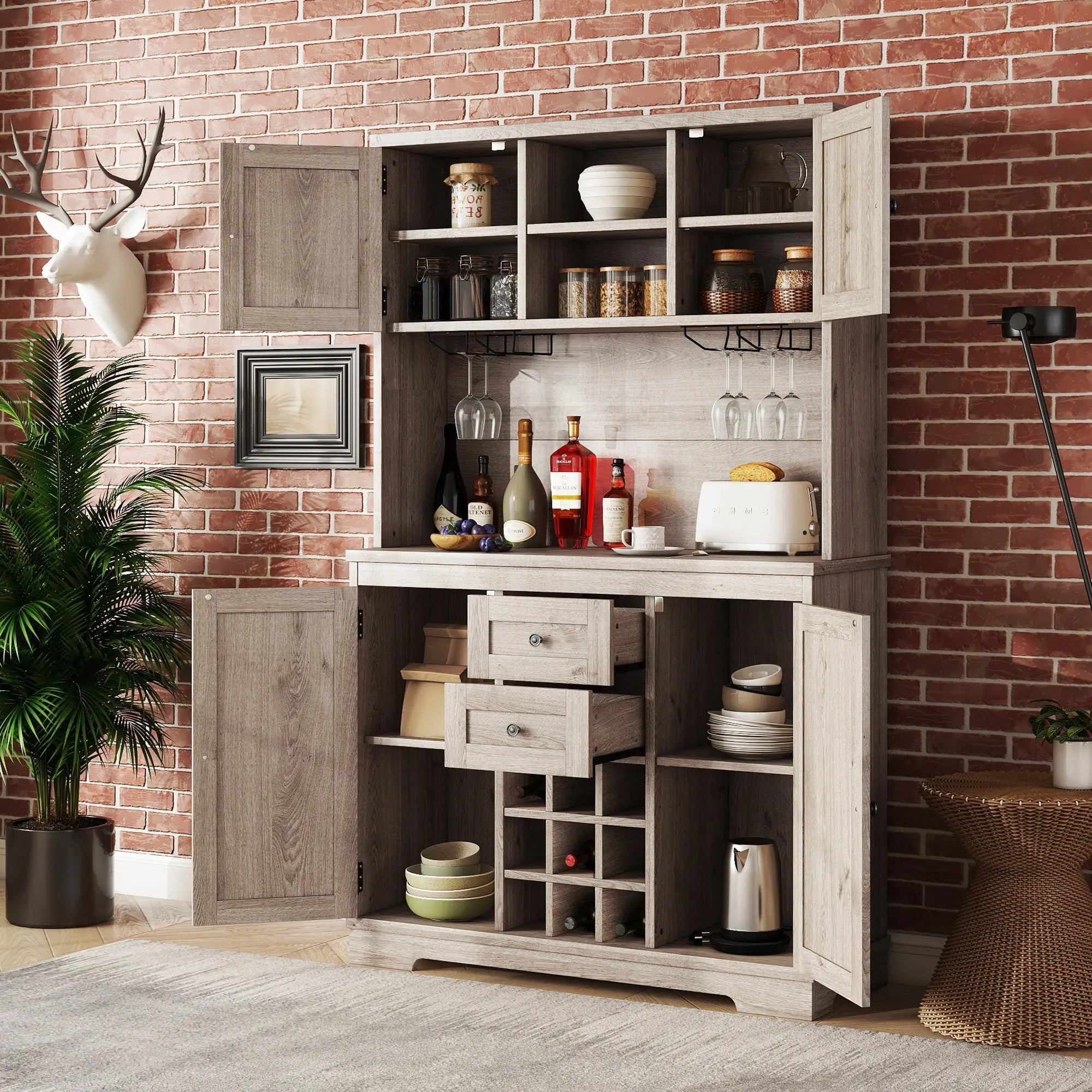 Coffee bar cabinets, kitchen cabinets with storage rooms, farmhouse wine cabinets with drawer racks and cabinets, dining cabinet Next Gen Luxe Solutions