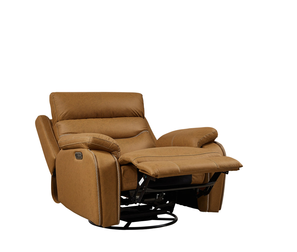 Liyasi Dual OKIN Motor Power Swivel Rocker Recliner Chair | 240° Swivel, Infinite Position, Power Headrest, USB Charging, 330 lb – Yellow Brown Next Gen Luxe Solutions