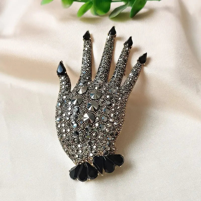 Crystal Palm Brooch – Bold Statement Chest Pin Next Gen Luxe Solutions