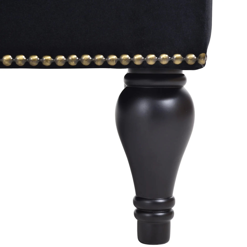 58 Inch Velvet Lounge Chair Button Tufted Right Arm Chaise with Nailhead Decoration Next Gen Luxe Solutions