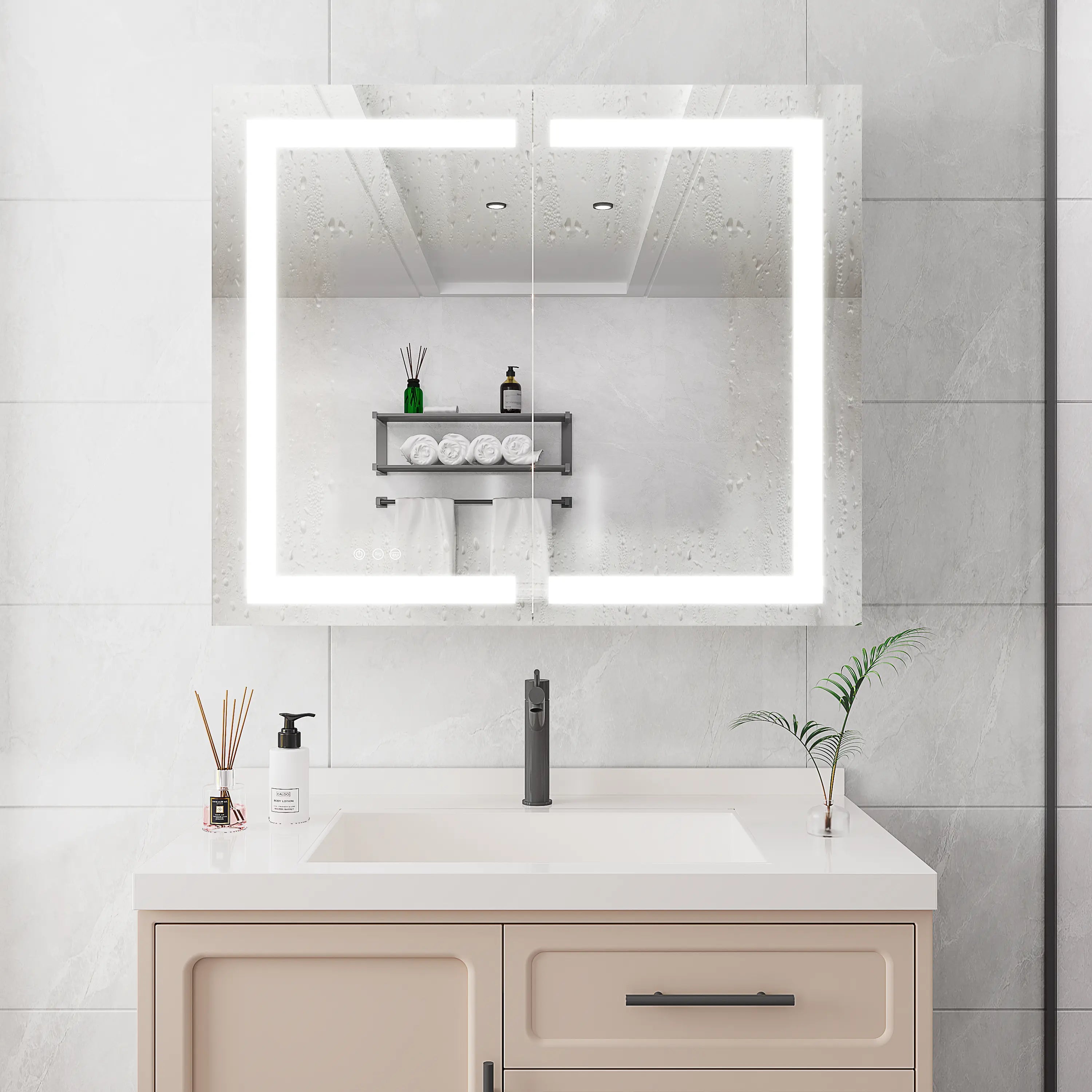 36 x 30 Inch LED Medicine Cabinet | Anti-Fog, Dimmable, Recessed or Surface Mount, Double Door Bathroom Cabinet with Touch Switch Next Gen Luxe Solutions