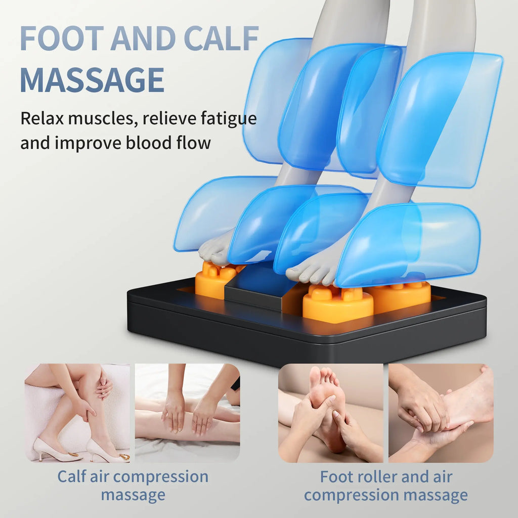 Full Body Deep Tissue Massage Chair with Foot Massage, 8 Fixed Rollers & Touch Screen – Fits 5'1"–5'9" (Black) Next Gen Luxe Solutions
