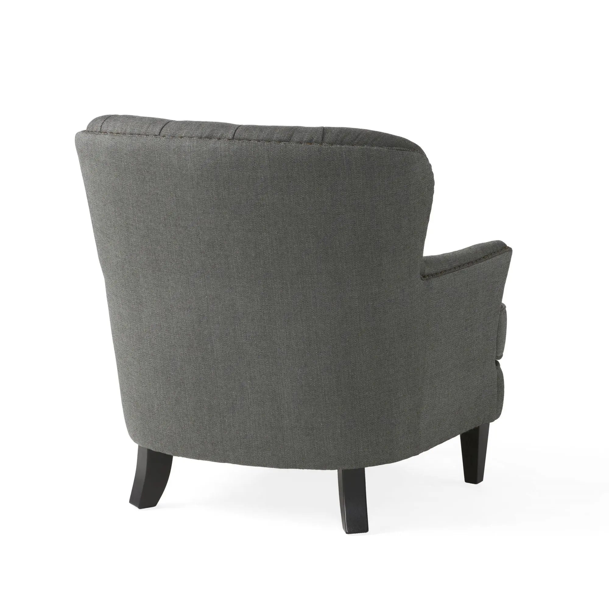 Contemporary Grey Fabric Club Chair and Ottoman Set | Plush Cushioned Armchair with Matching Ottoman – Modern Living Room Next Gen Luxe Solutions