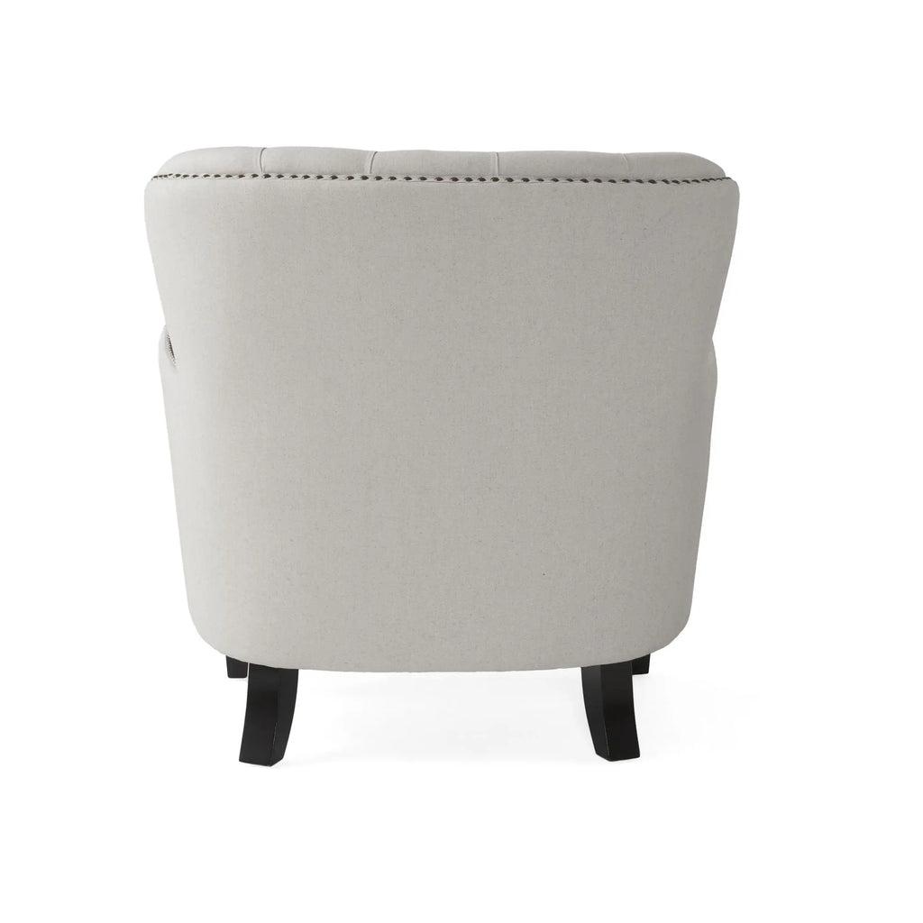 Contemporary Light Gray Fabric Club Chair & Ottoman Set | Upholstered Armchair with Matching Ottoman, 300 lb Capacity – Modern Living Room Next Gen Luxe Solutions