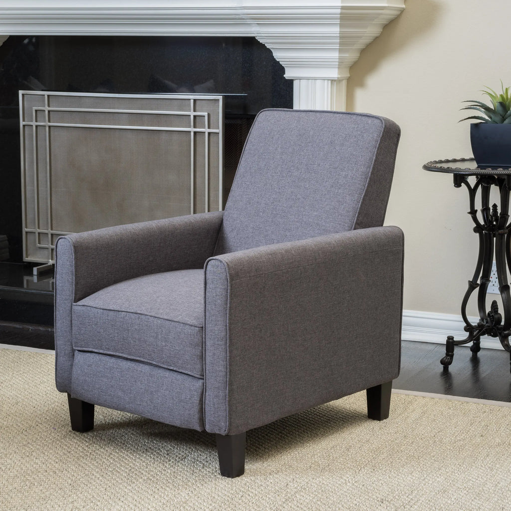 Smoke Fabric Push-Back Chair – Elegant Accent Chair for Home Décor Next Gen Luxe Solutions
