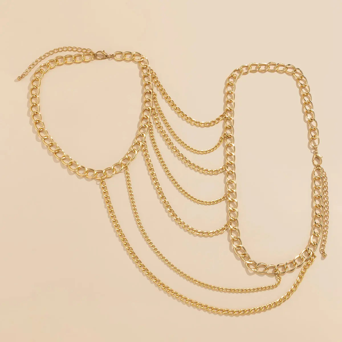 Punk Metal Tassel Chest Chain – U-Shape Cross Body & Waist Chain Next Gen Luxe Solutions