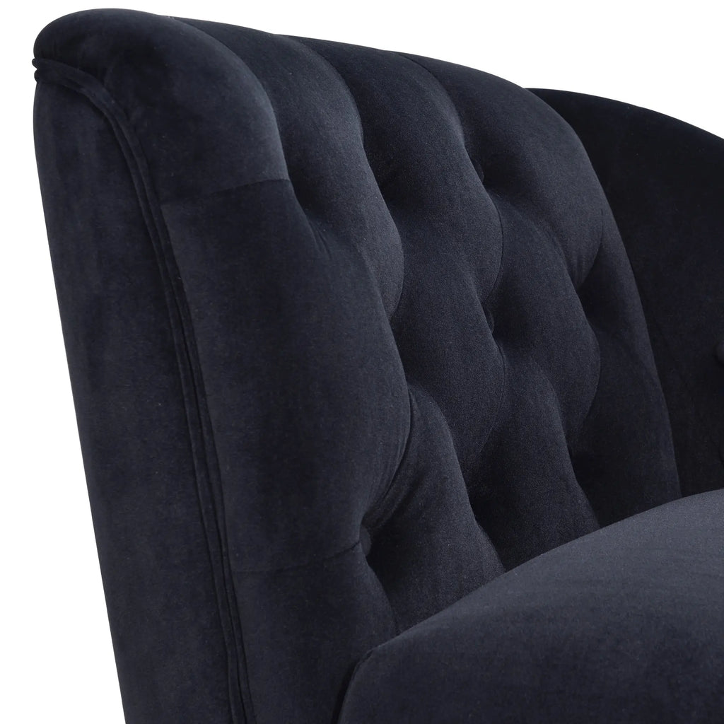 58 Inch Velvet Lounge Chair Button Tufted Right Arm Chaise with Nailhead Decoration Next Gen Luxe Solutions