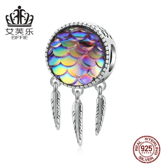 S925 Sterling Silver Dream Catcher Fish Scale Charm Bead Next Gen Luxe Solutions