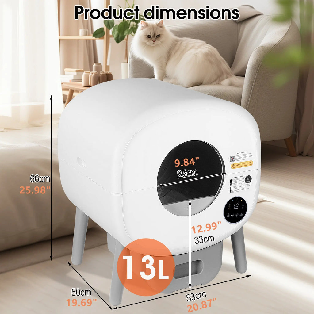 Automatic Smart Cat Litter Box, Large Capacity Self-Cleaning Litter Box with Infrared/Gravity/Ambient Light Function(Model B) Next Gen Luxe Solutions