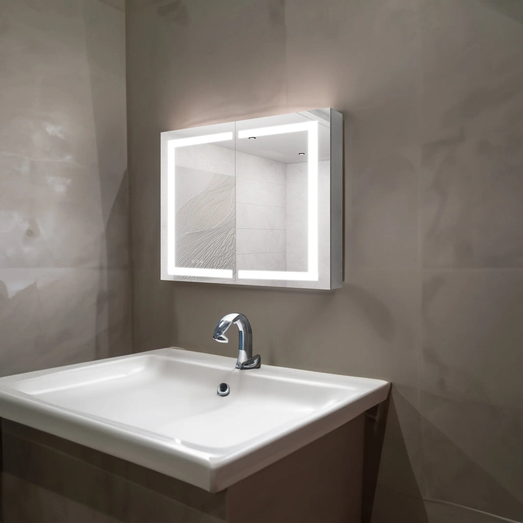 36 x 30 Inch LED Medicine Cabinet | Anti-Fog, Dimmable, Recessed or Surface Mount, Double Door Bathroom Cabinet with Touch Switch Next Gen Luxe Solutions